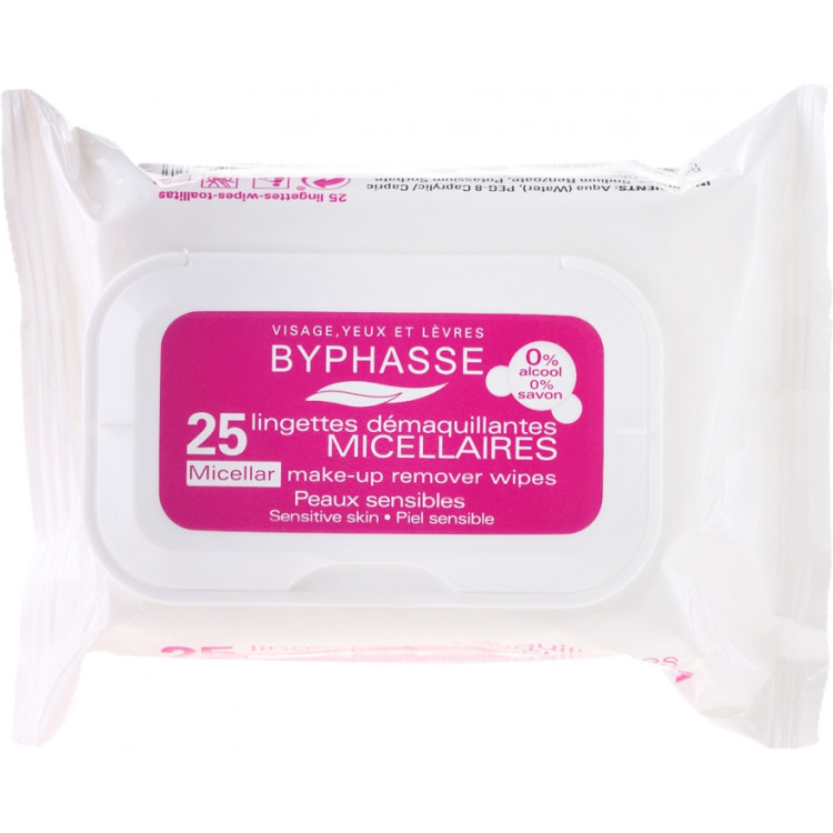 Byphasse Make-up Remover -Салфетки для снятия макияжа 25 шт