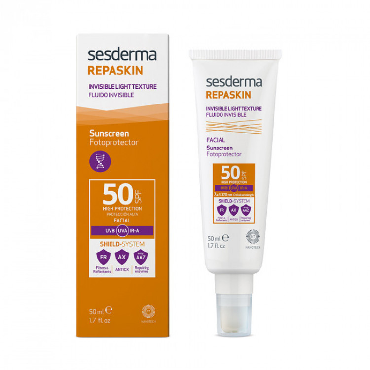 Repaskin Invisible Light Texture Facial Sunscreen Spf50 – Средство Солнцезащитное Сверхлегкое Для Лица Сзф50, 50 Мл 