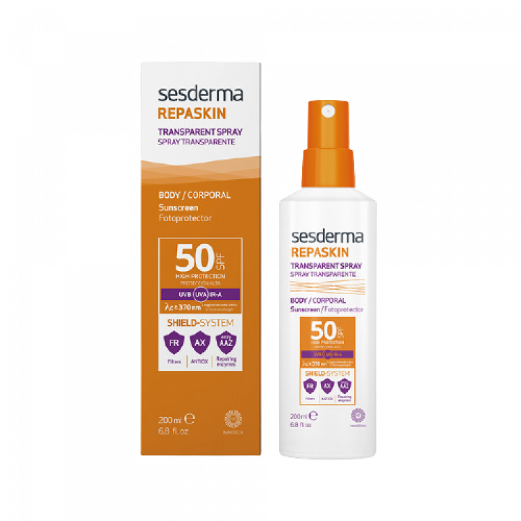 Repaskin Transparent Spray Body Sunscreen Spf 50 – Спрей Солнцезащитный Прозрачный Для Тела Сзф 50, 200 Мл 